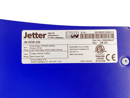 JETTER JM-203B-230 Digital Servo Amplifier