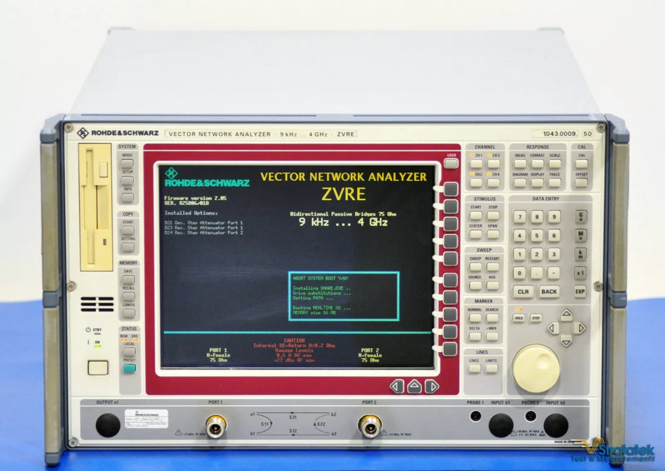 Rohde & Schwarz ZVRE Vector Network Analyzer 9kHz - 4GHz 75Ω VNA R&S 4 GHz