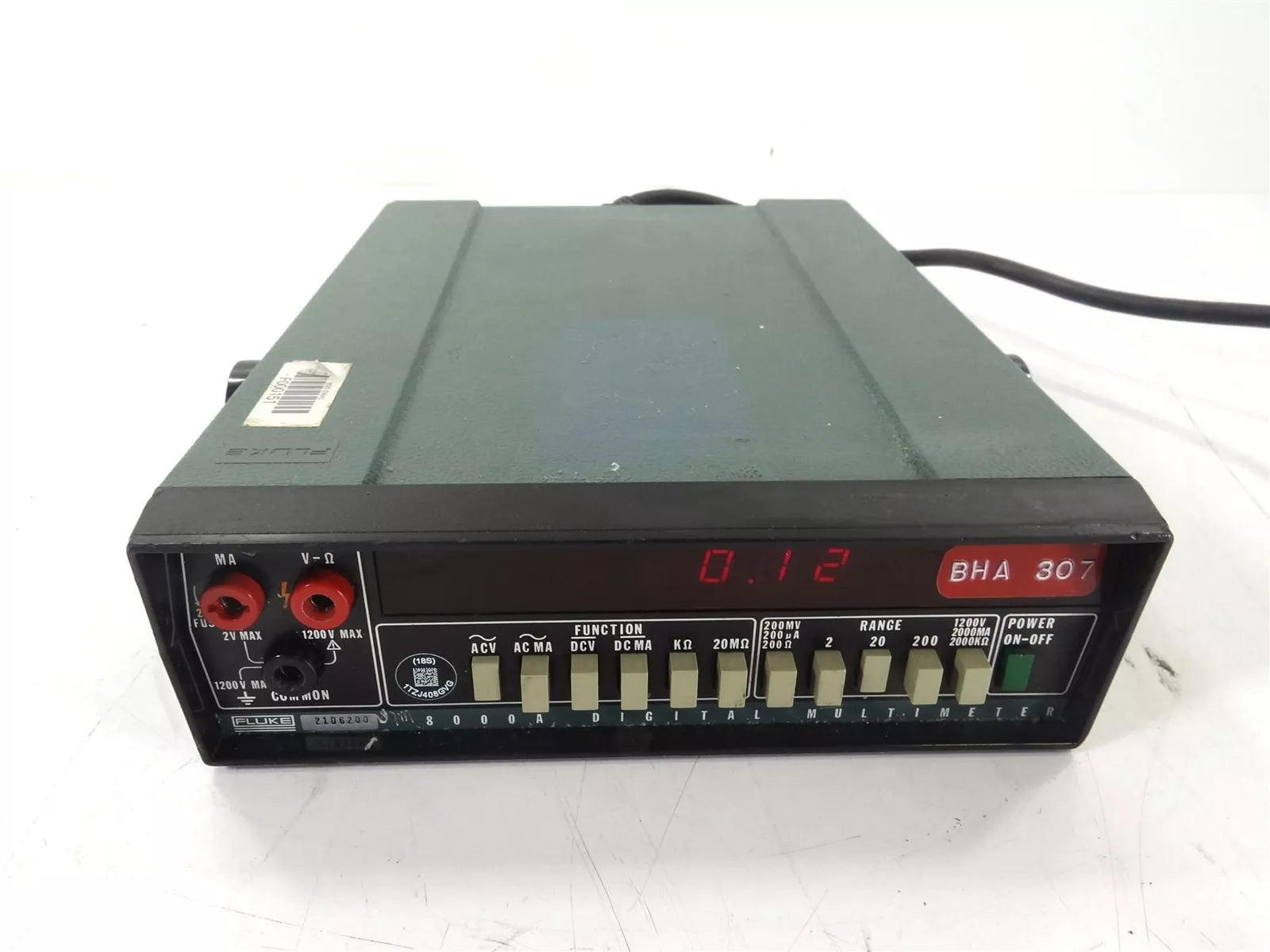 Fluke 8000A/BU Digital Multimeter PORTABLE TABLETOP TEST