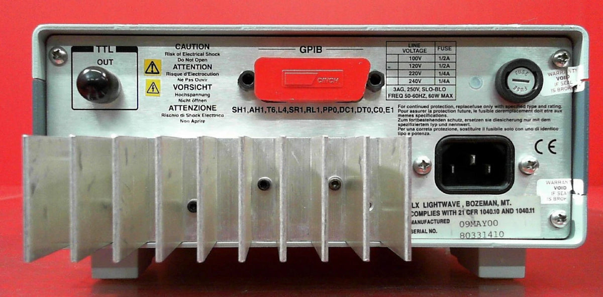 ILX Lightwave MPS-8033 80331410 Precision Fiber Optic Source