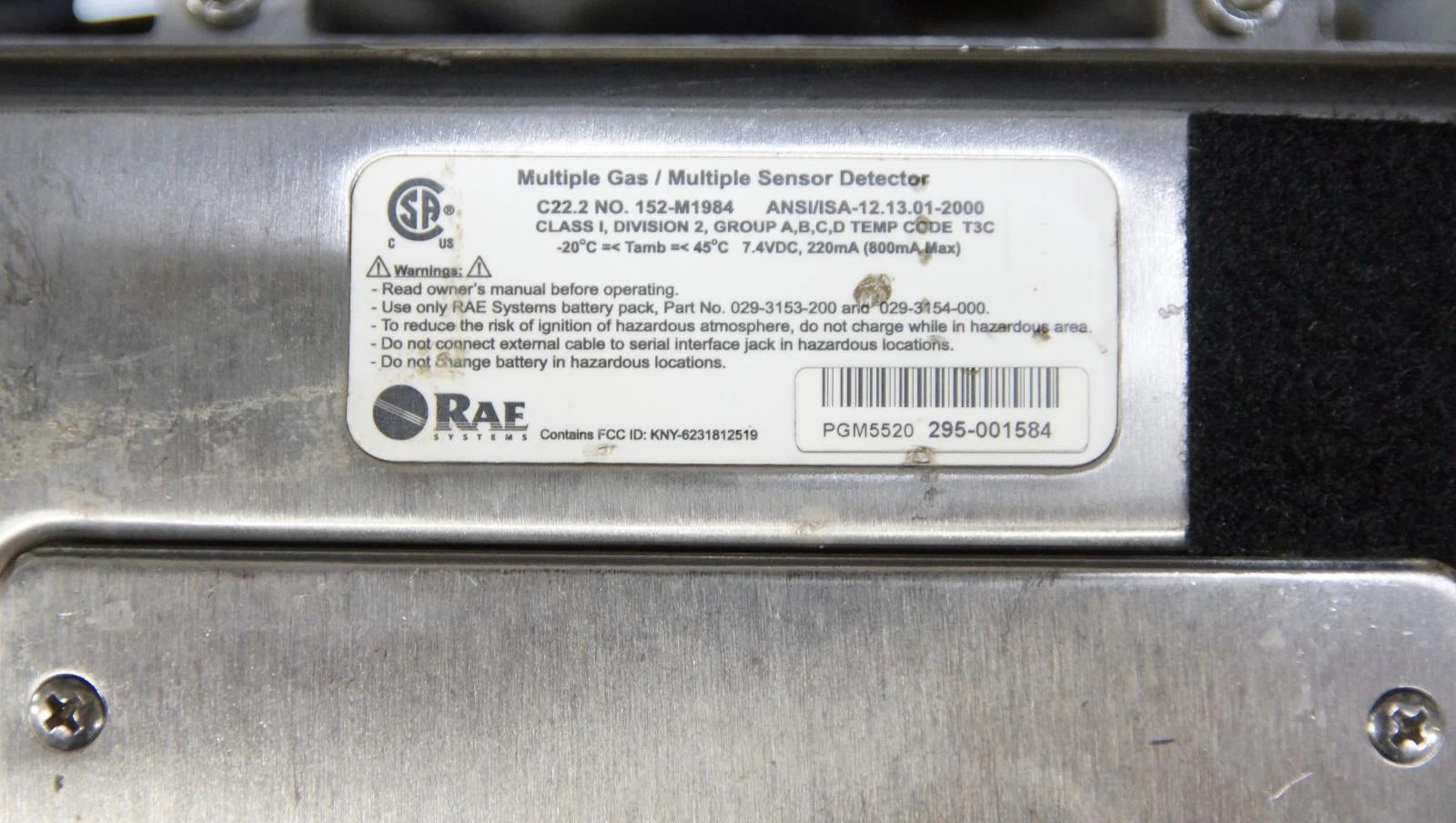 RAE Systems AreaRAE Wireless Multi-Gas Monitor kit with 4x PGM5620 & 4x PGM5520