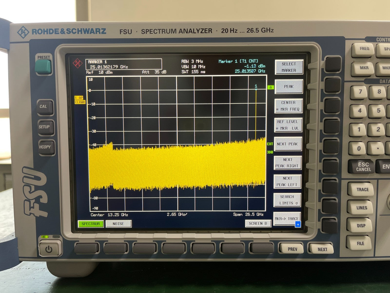 Rohde & Schwarz FSU26 20 Hz - 26.5 GHz Spectrum Analyzer w/ FSU-B25 ,FS-K30_0917 - XG eqpt