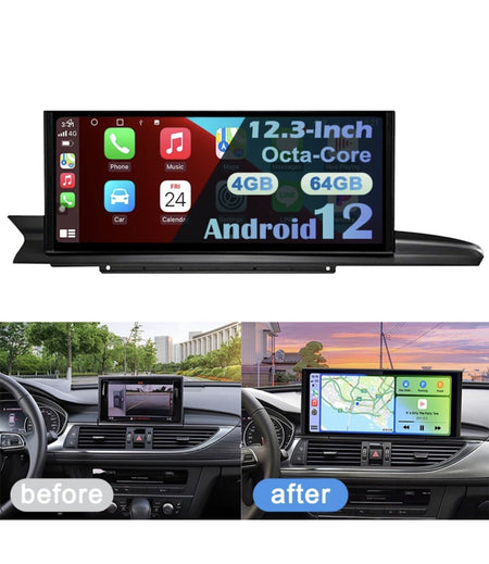 For Audi A6 A7 2012-2015 Car Stereo Radio 12.3" Android 12 Carplay GPS 4+64G