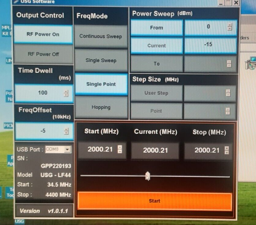 USB RF Signal Generator 34.5MHz-4.4GHz