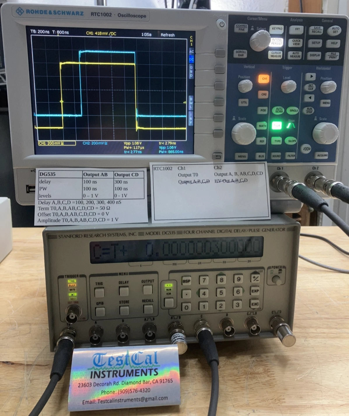 Stanford Research DG535 Delay / Pulse Generator OPT 01, 02, 03. Cal'd with data.