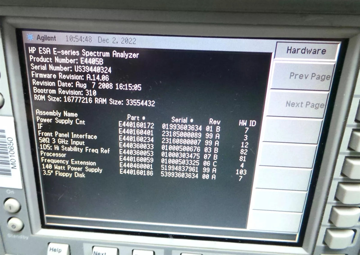 HEWLETT PACKARD E4405B ESA-E Series Spectrum Analyzer