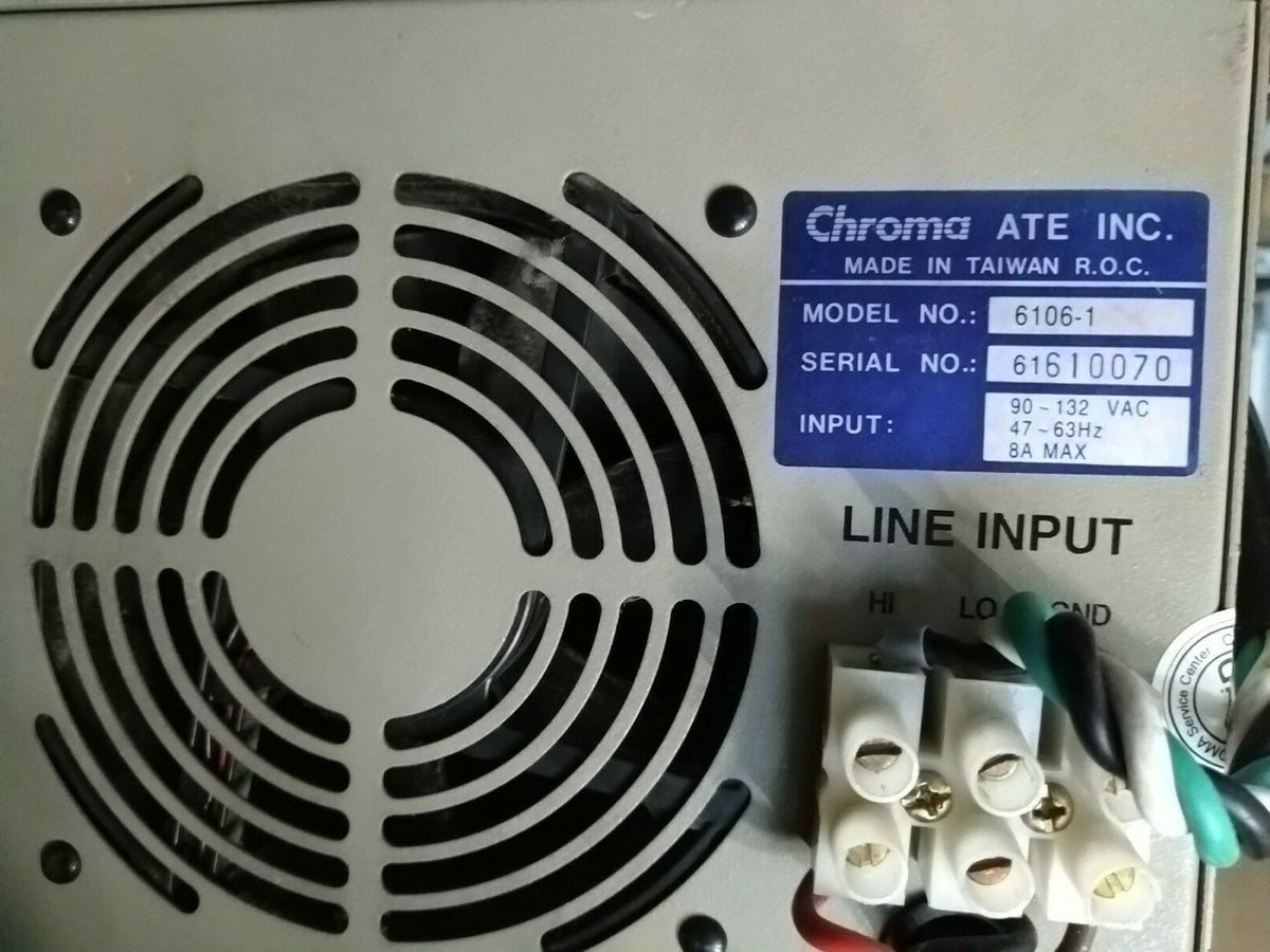 Chroma 6106 Programmable AC Source 0~300V, 15~1KHz / 500VA - XG eqpt