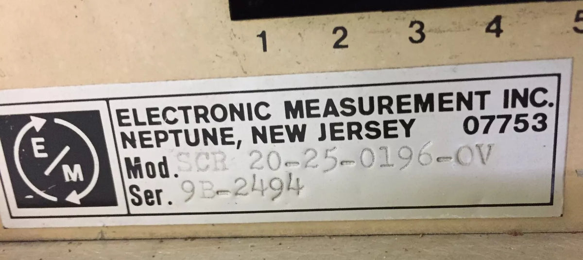 EMI SCR 20-25-0196-OV Variable DC Power Supply