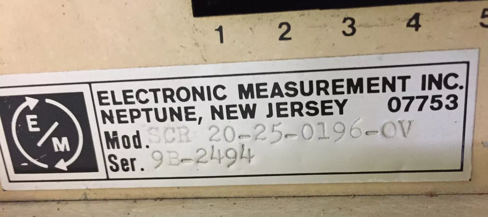 EMI SCR 20-25-0196-OV Variable DC Power Supply