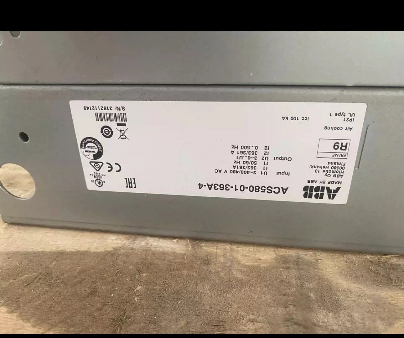 ABB ACS580-01-366A-4 Variable Frequency Drive 366 Amps