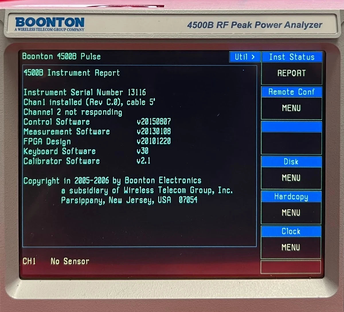 Boonton 4500B Digital Sampling Power Analyzer, 13116