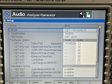 Rohde and Schwarz CBT-K52-K54-K55-K57-B41-B42-B55 1153.9000K35 Bluetooth Tester