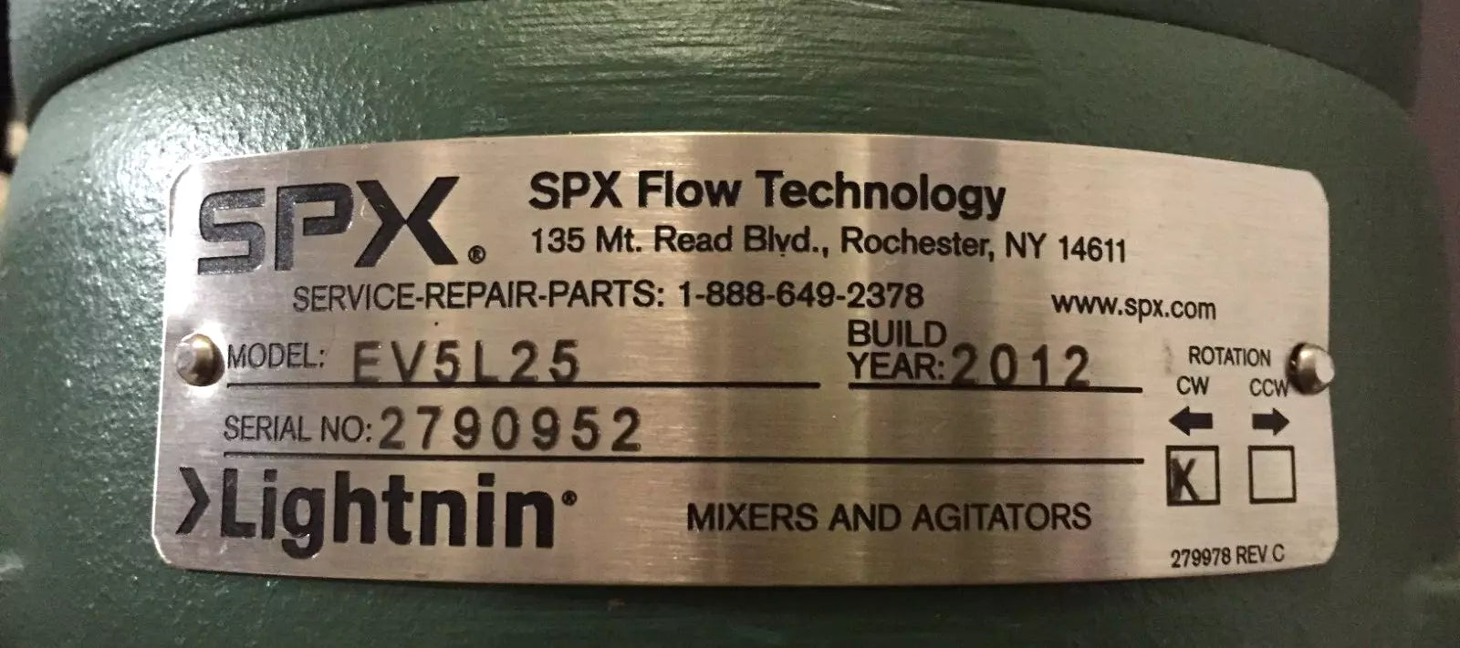 Lightnin 271786PSP Mixer Agitator with EV5L25 Gear Drive