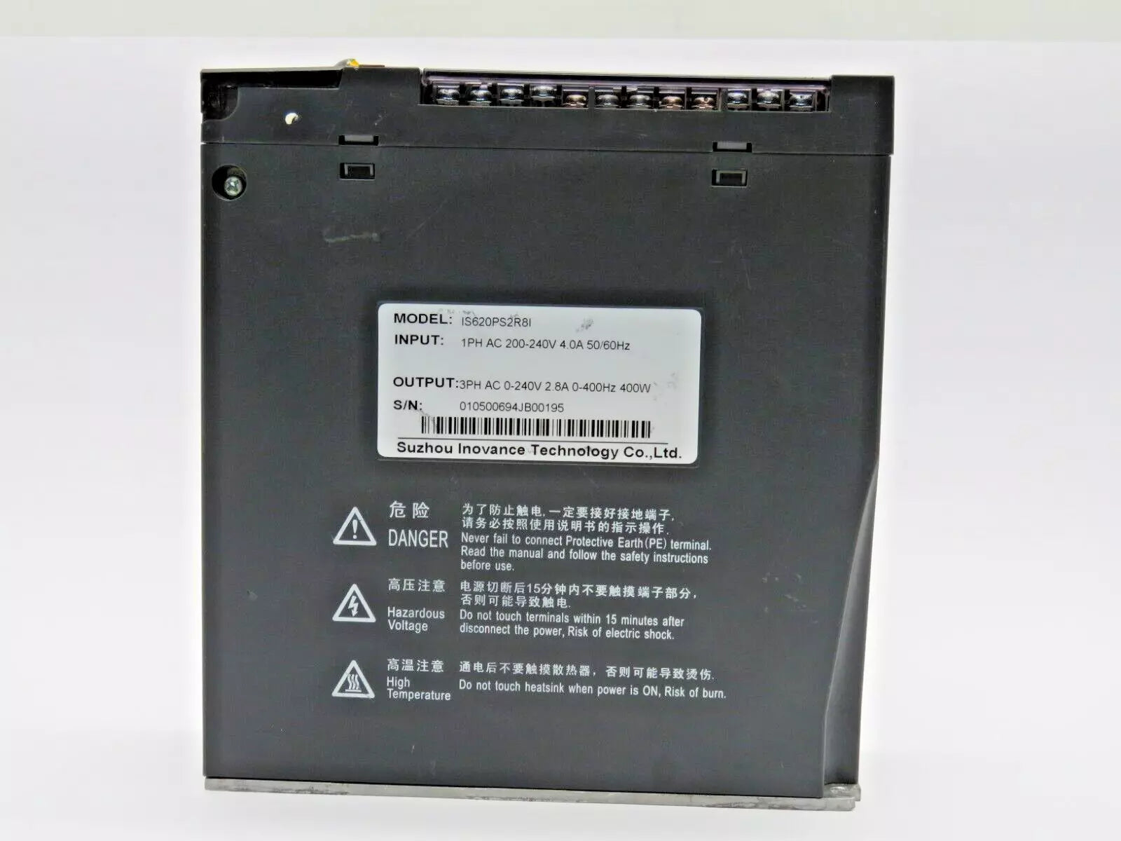 INOVANCE IS620PS2R8I Servo Drive 4.0A 200-240V 50/60Hz 400W 2.8A Single Phase