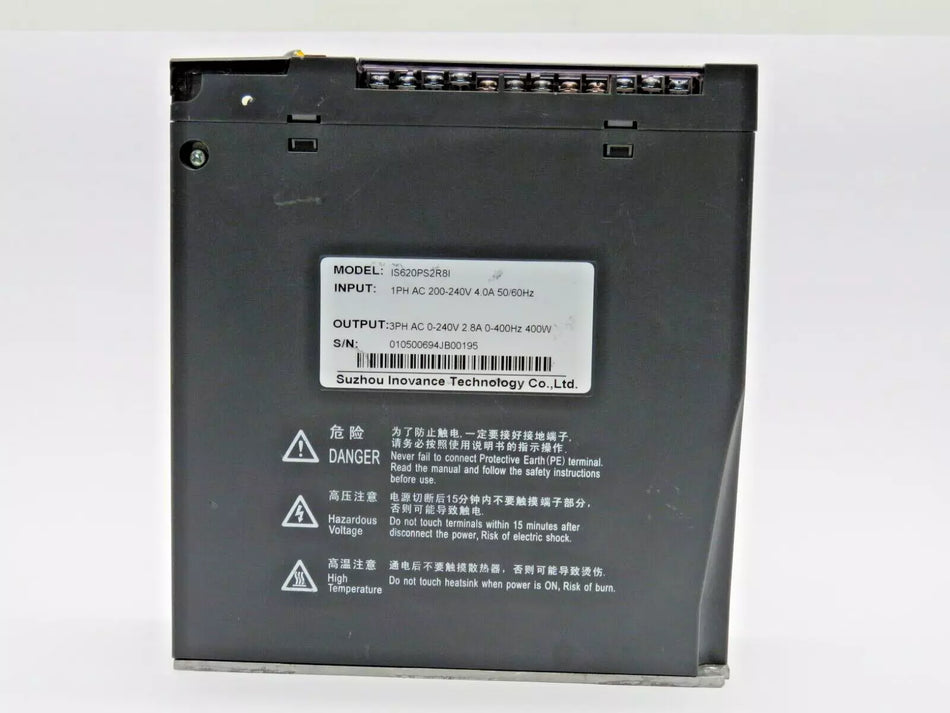 INOVANCE IS620PS2R8I Servo Drive 4.0A 200-240V 50/60Hz 400W 2.8A Single Phase
