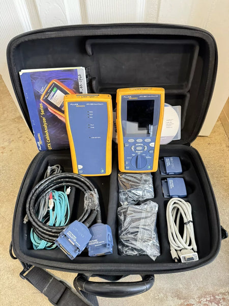 Fluke Networks DTX-1800 Cat6 Cat6a Test Set with DTX-PLA002 & DTX-CHA002