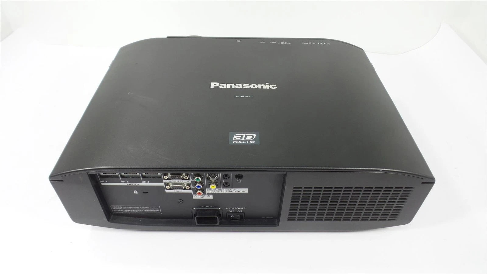 Panasonic PT-AE8000 Full HD 3D Home Cinema Projector - Lamp Timer : 1400 Hrs
