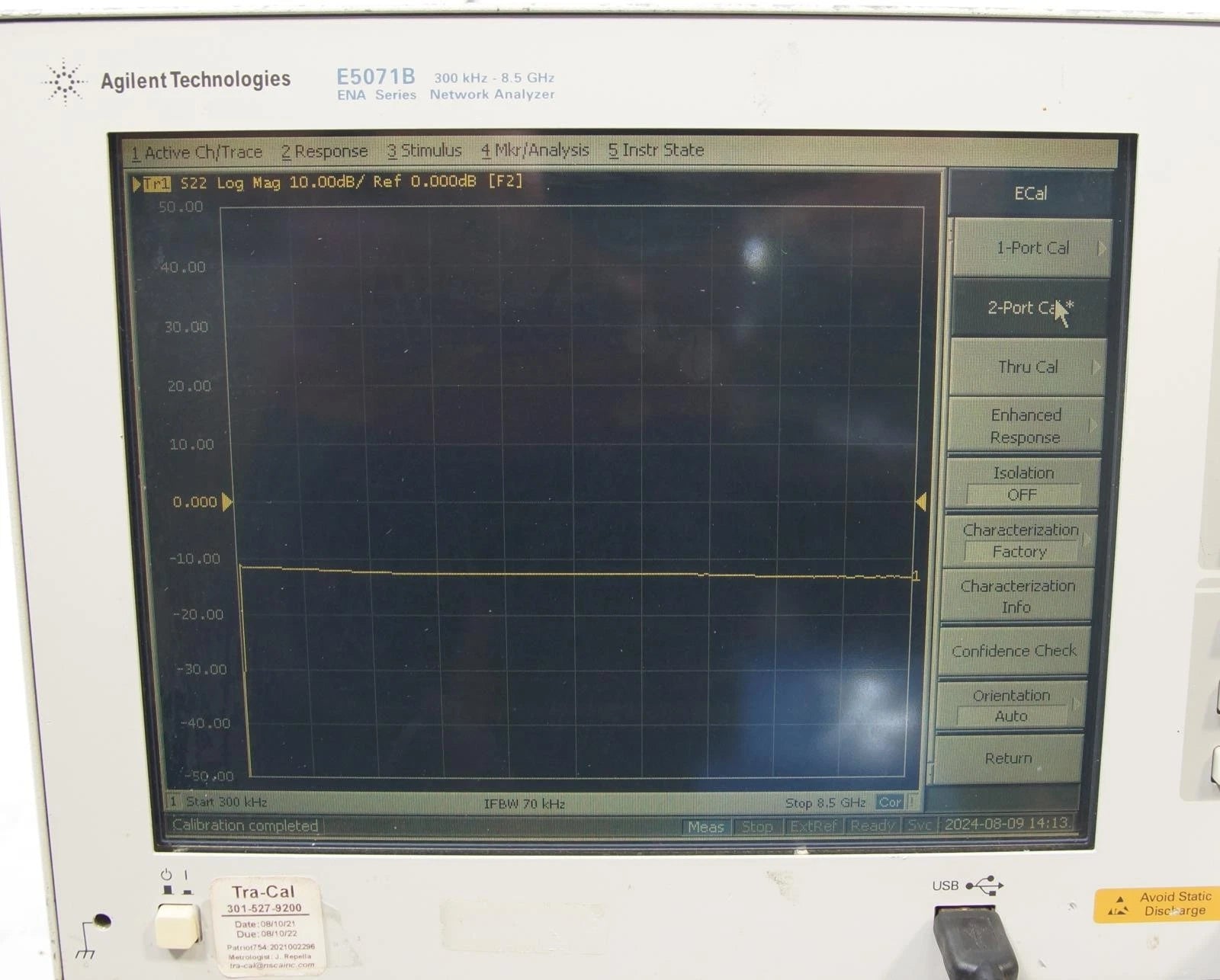 Agilent Keysight E5071B 9kHz - 8.5GHz ENA Network Analyzer OPT 016 214 UNQ