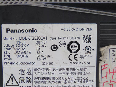 PANASONIC MDDKT3530CA1 AC Servo Drive 200VAC, Single and Three Phase