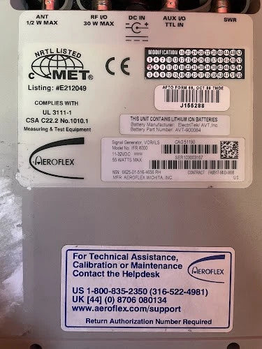 Aeroflex IFR 4000 Nav/Comm Flightline Test Set, SN J155288