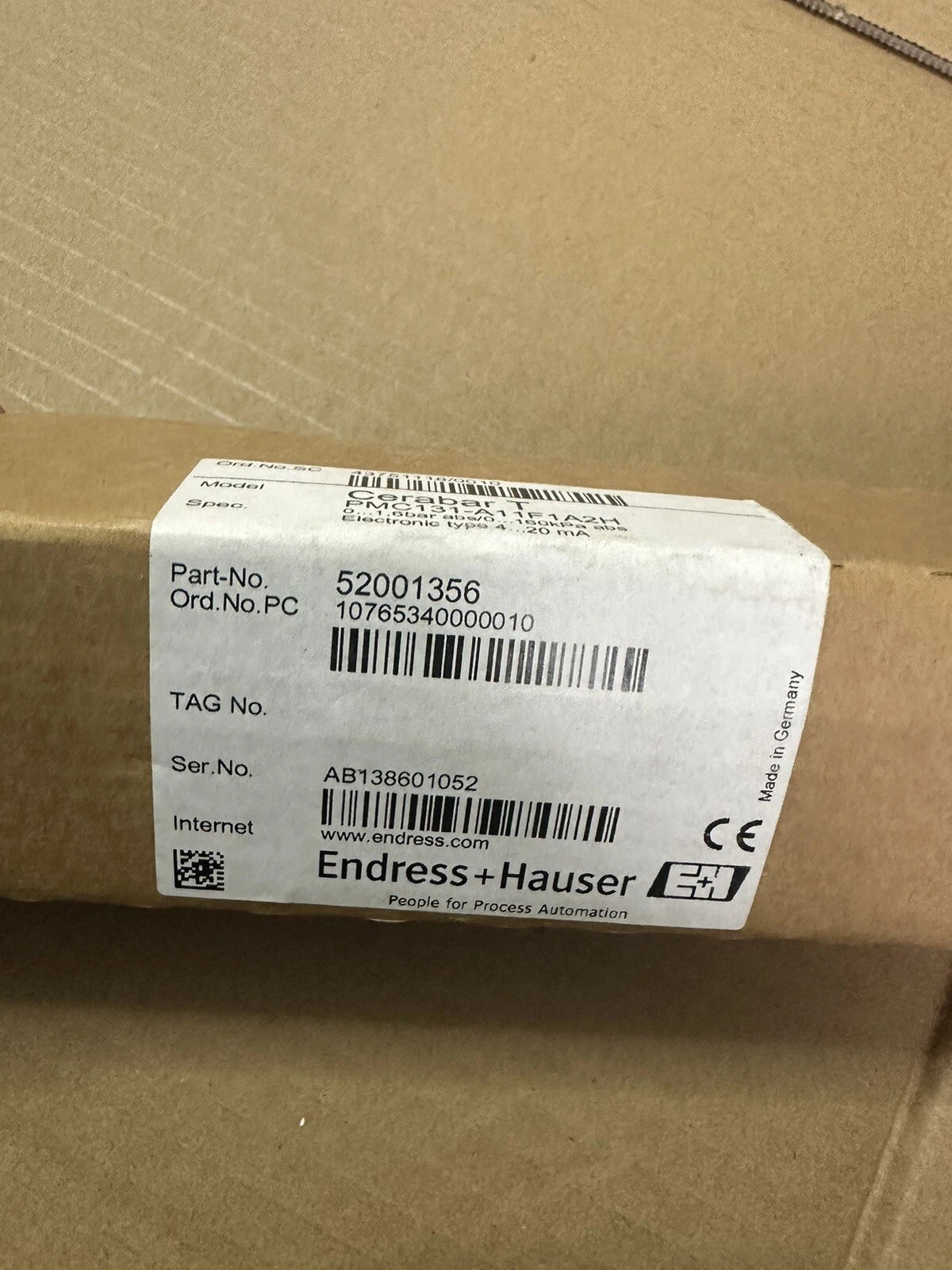 Endress+Hauser PMC131-A11F1A2H Pressure Transmitter 1pcs