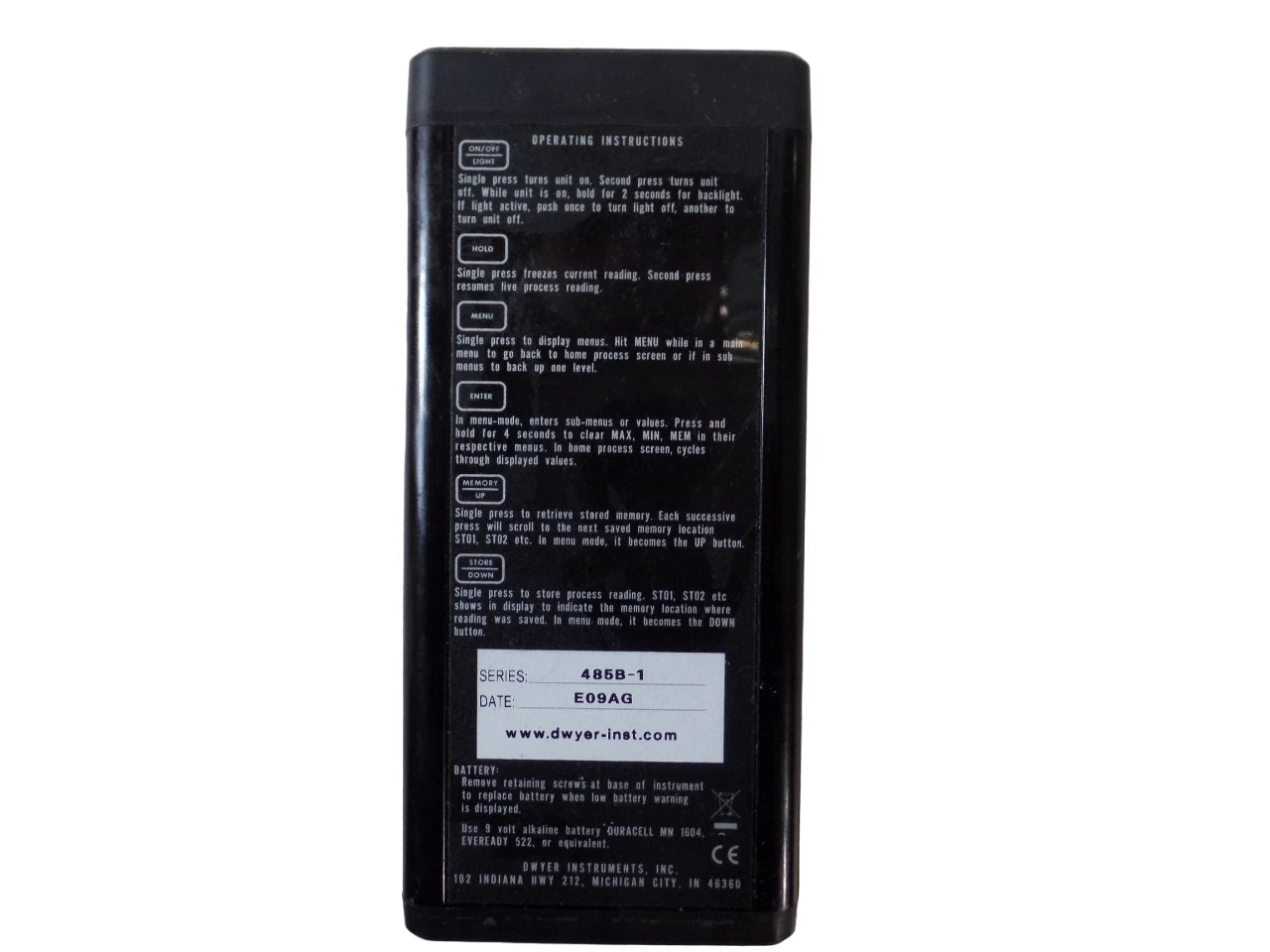 Dwyer 485B-1 Thermo-Hygrometer -  Free Shipping