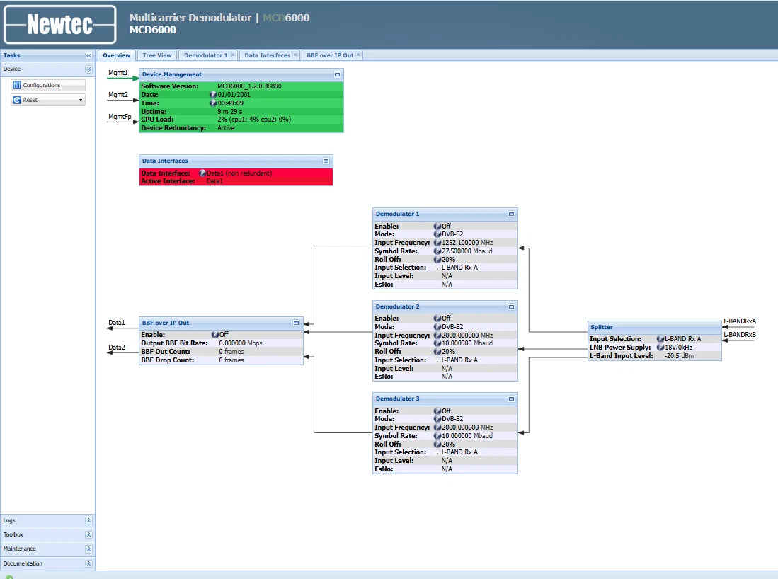 NEWTEC MCD6000 Multicarrier Demodulator Software Version 1.2.0.38890