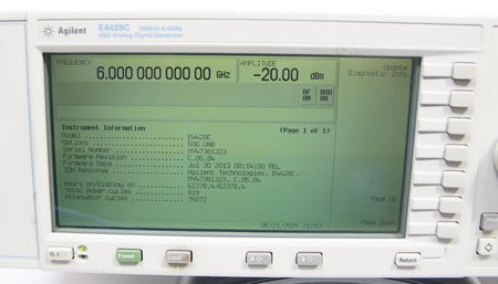 Agilent E4428C 250 kHz - 6.0GHz ESG Analog Signal Generator OPT UNB 506