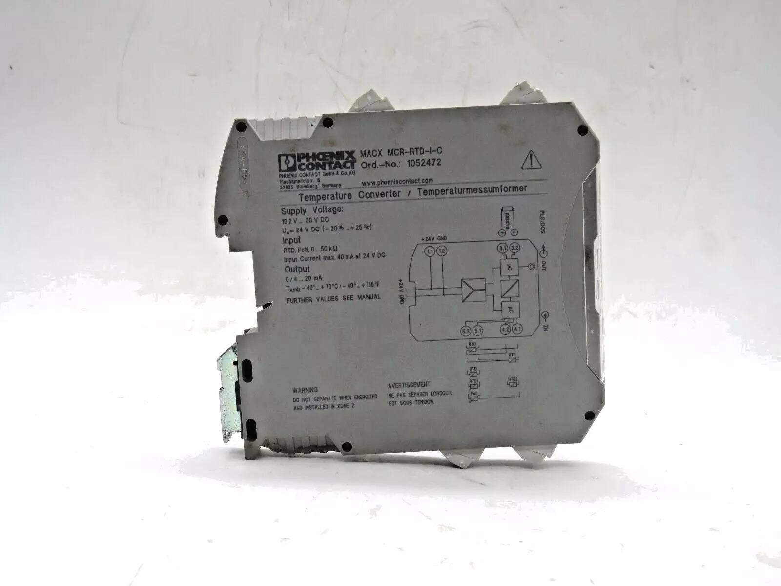 Phoenix Contact MACX MCR-RTD-I-C Potentiometer Input 1050222 24V DC Supply