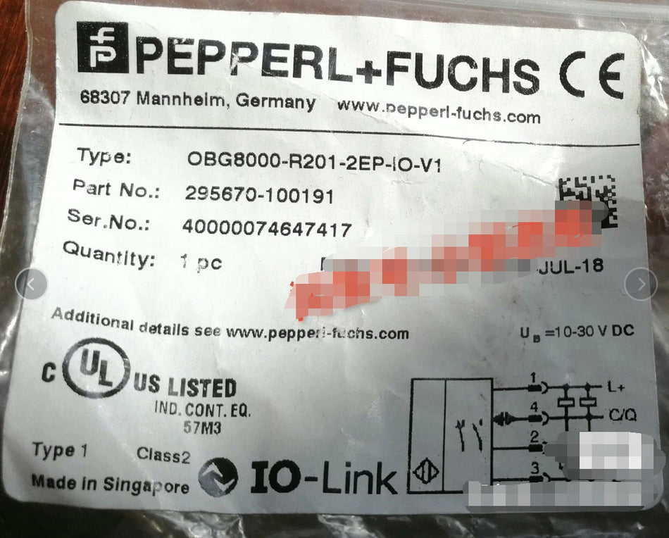 1 PC NEW OBG8000-R201-2EP-IO-V1 Photoelectric Sensor #B900R CL