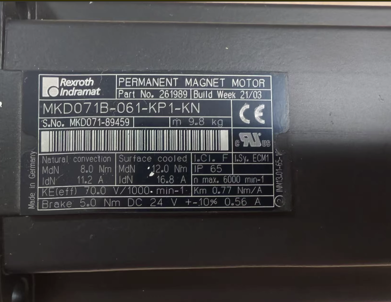 Rexroth MKD071B-061-KP<wbr/>1-KN Permanent Magnet Motor