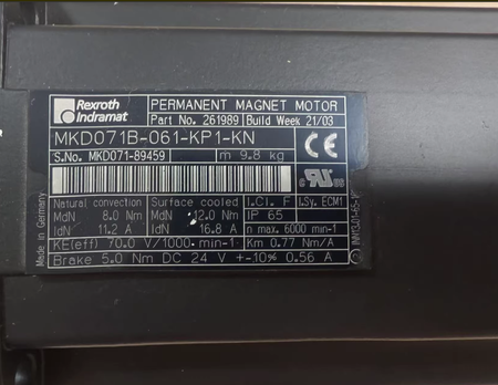 Rexroth MKD071B-061-KP<wbr/>1-KN Permanent Magnet Motor