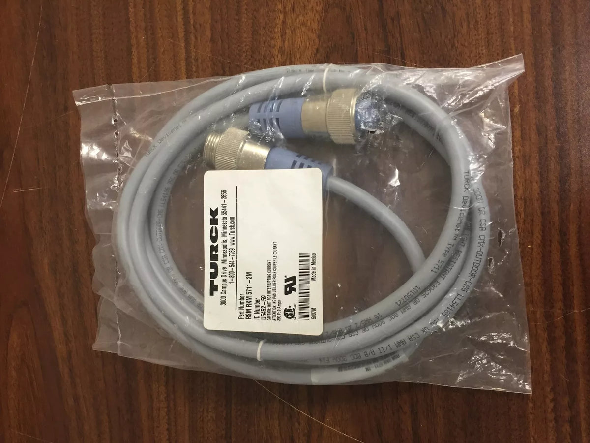 Turck RSM RKM 5711-2M Minifast 5 Pin 2 Meters M/F Connector