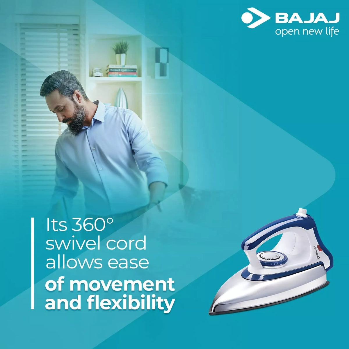 Bajaj Majesty DX-11 1000W Dry Iron with Advance Soleplate and Anti-bacterial