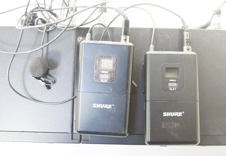 Dual Shure SLX4 Receiver & SLX1 Wireless Lavalier Microphone Systems