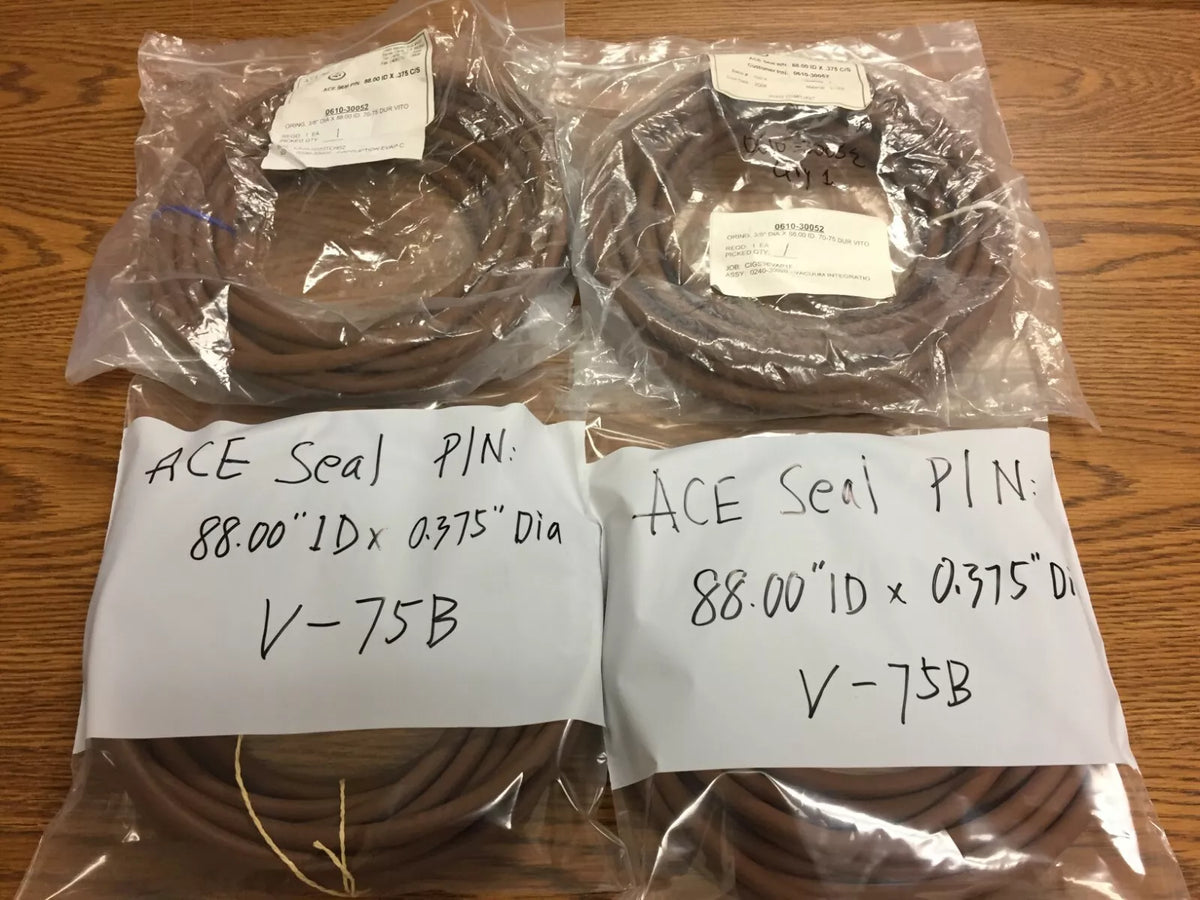 ACE Seal 88.00 ID x 0.375 Dia, V-75B Brown Vulcanized O-Ring