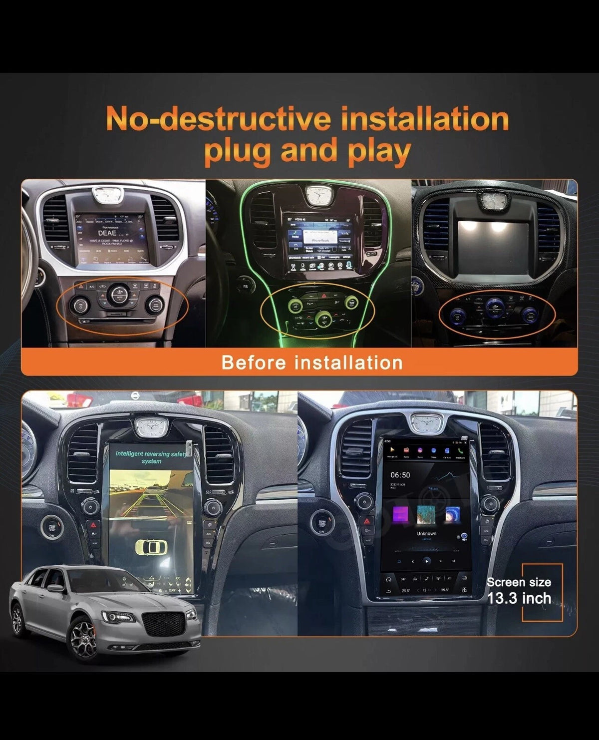 For Chrysler 300C 300S 2011-2019 Car Radio Tesla screen 2Din Stereo Receiver