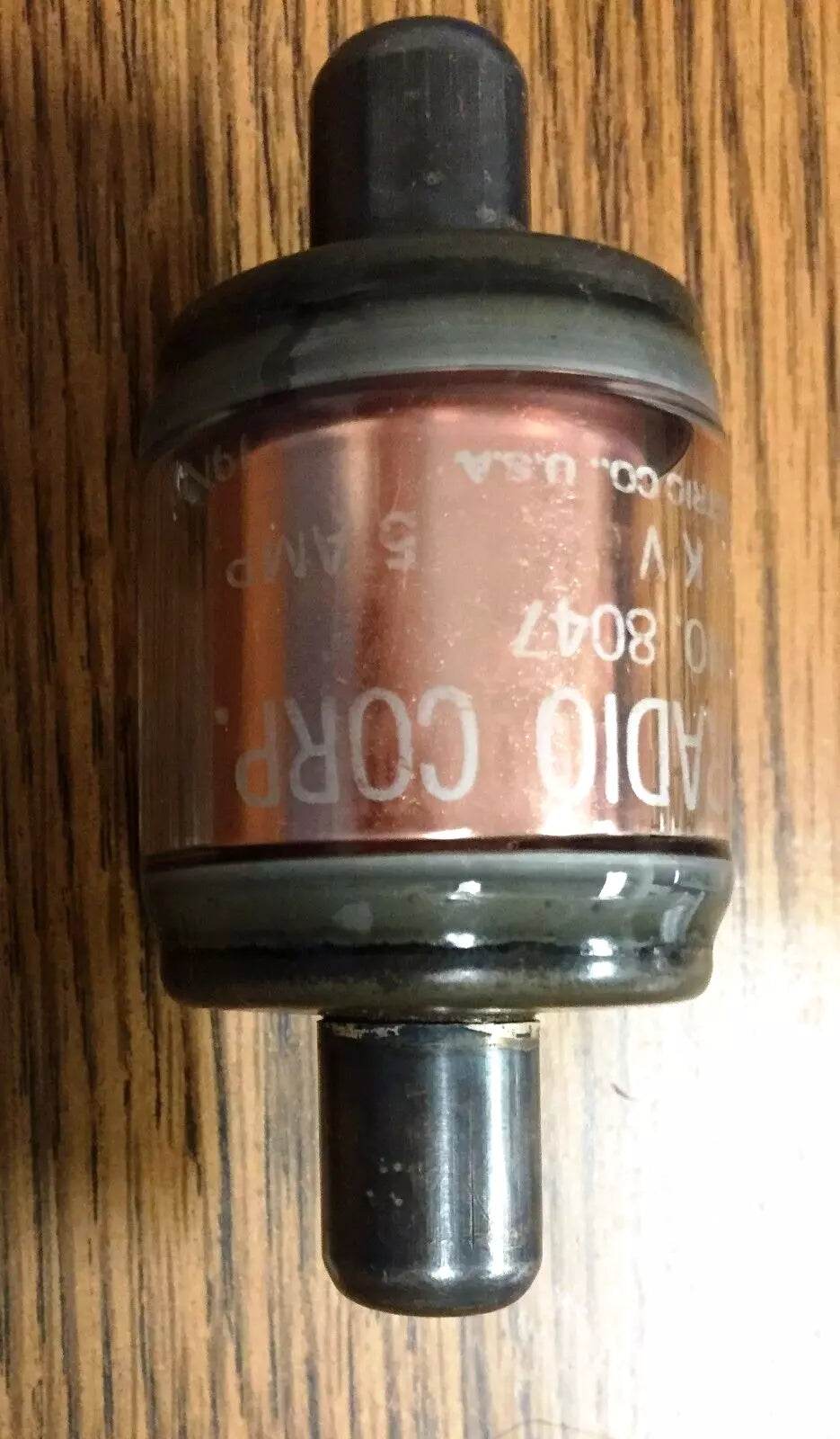 Aircraft Radio Corp P/N 8047 50 MMF 5KV Glass Tube Vacuum Capacitor