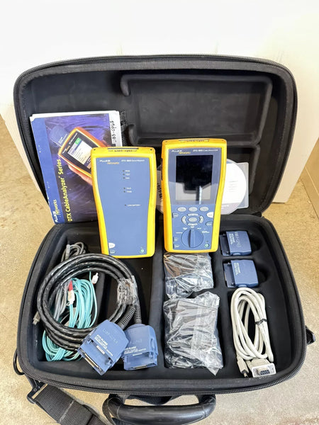 Fluke Networks DTX-1800 Cat6 Cat6a Test Set with DTX-PLA002 & DTX-CHA002