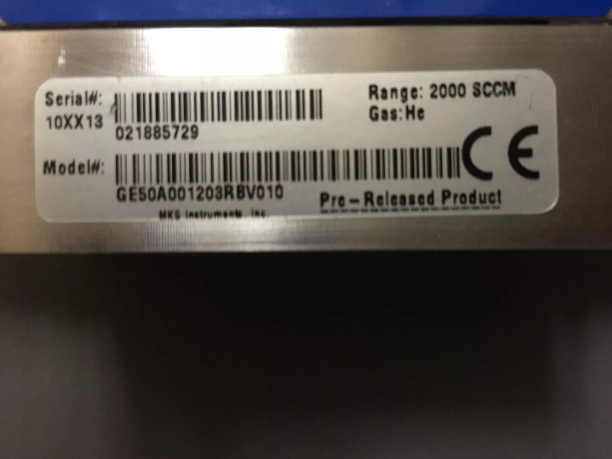 MKS GE50A001203RBV010 Gas Helium Mass Flow Controller 2000 SCCM