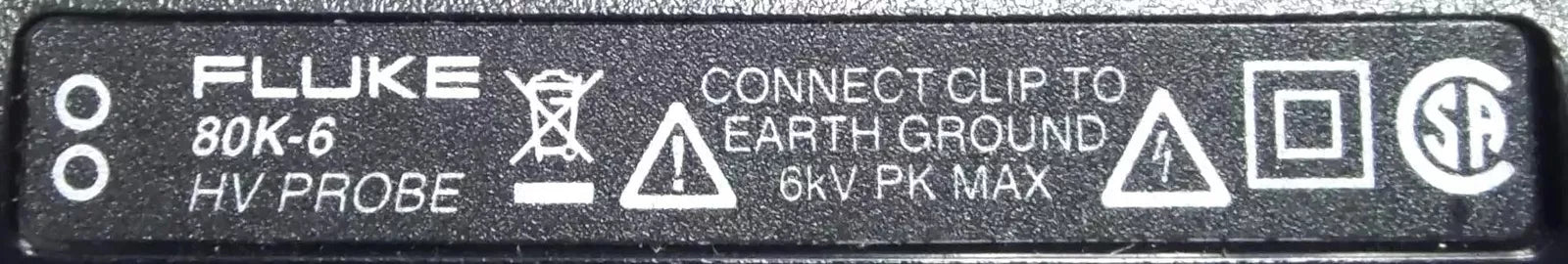 FLUKE 80K-6 HV Probe 6kV PK Max
