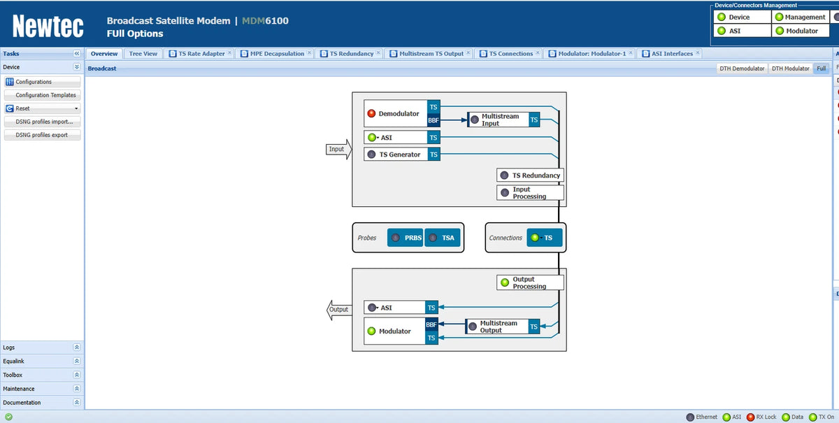 Newtec MDM6100 Satellite Modem 2.1.60.79070 with Full Feature Support