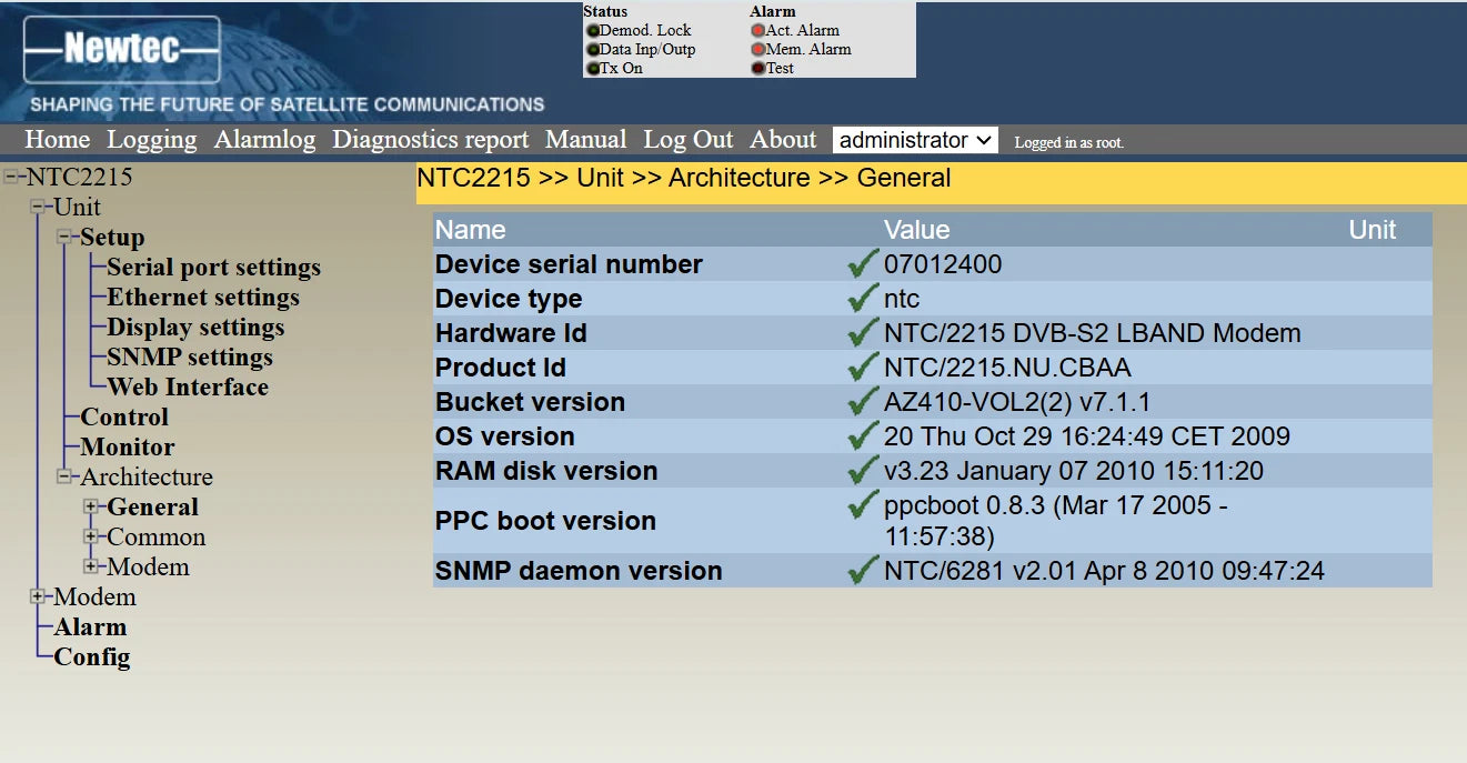 Newtec AZ410 DVB-S2 Satellite Modem NTC/2215.NU.CBAA