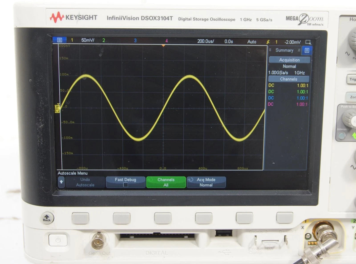 Agilent DSO-X 3104T 4CH 1GHz 5GSa/s InfiniiVision Oscilloscope OPT SGM EDK RML