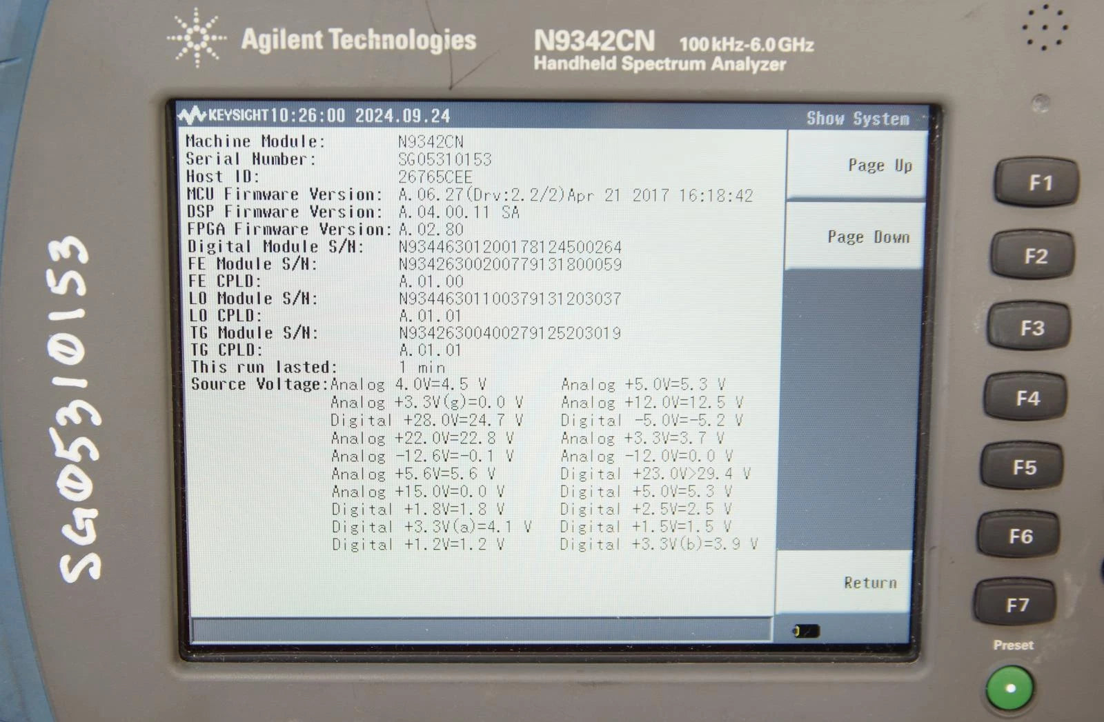 Keysight Agilent N9342C N 6GHz HSA Handheld Spectrum Analyzer OPT P06