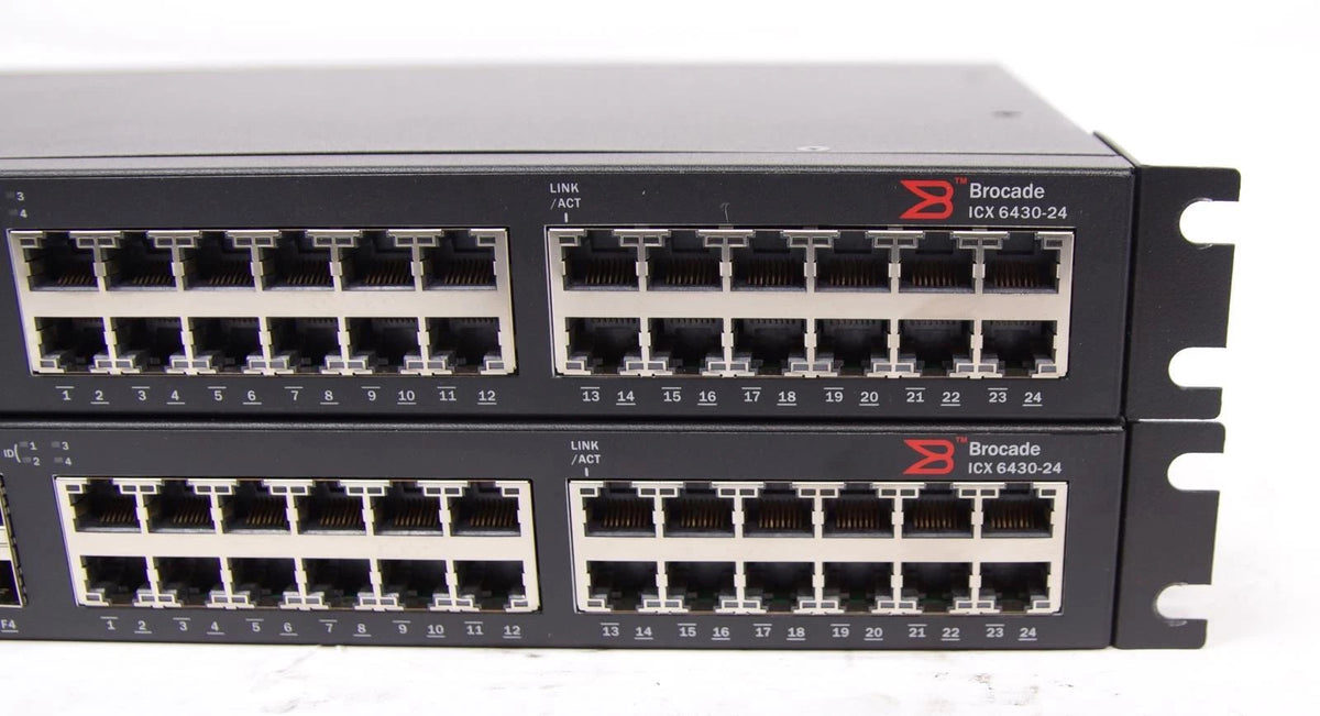 Lot of 2 Brocade ICX 6430 EM-ICX6430-24 24 Port Managed GB Switches