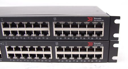 Lot of 2 Brocade ICX 6430 EM-ICX6430-24 24 Port Managed GB Switches