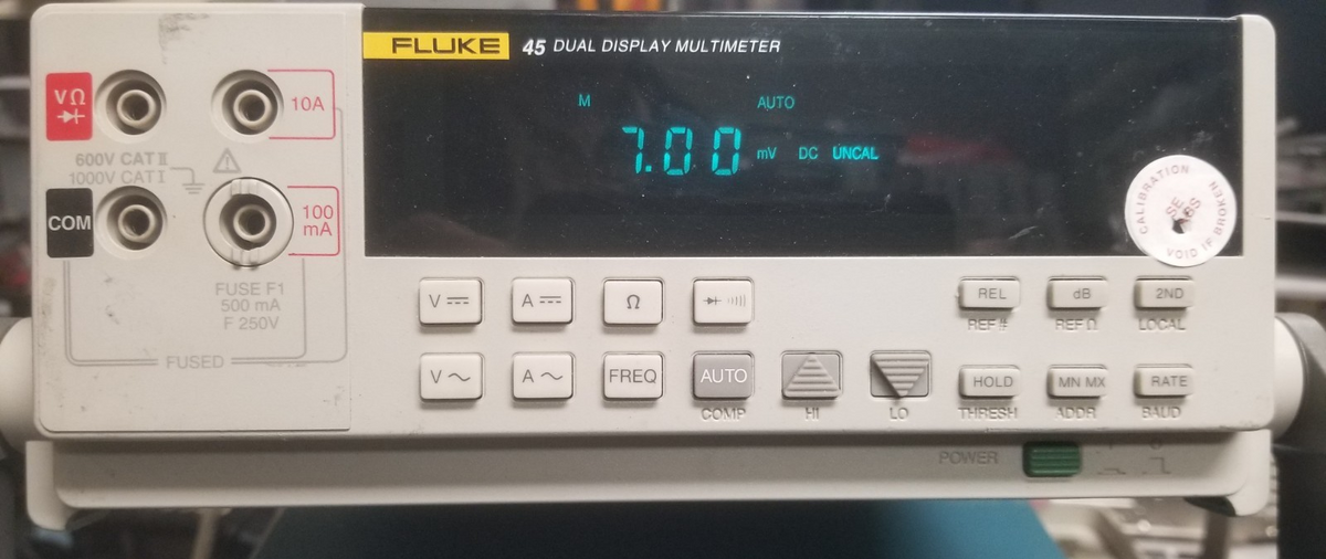 Fluke 45 DMM Dual Display 4.5 Digit True RMS RS-232