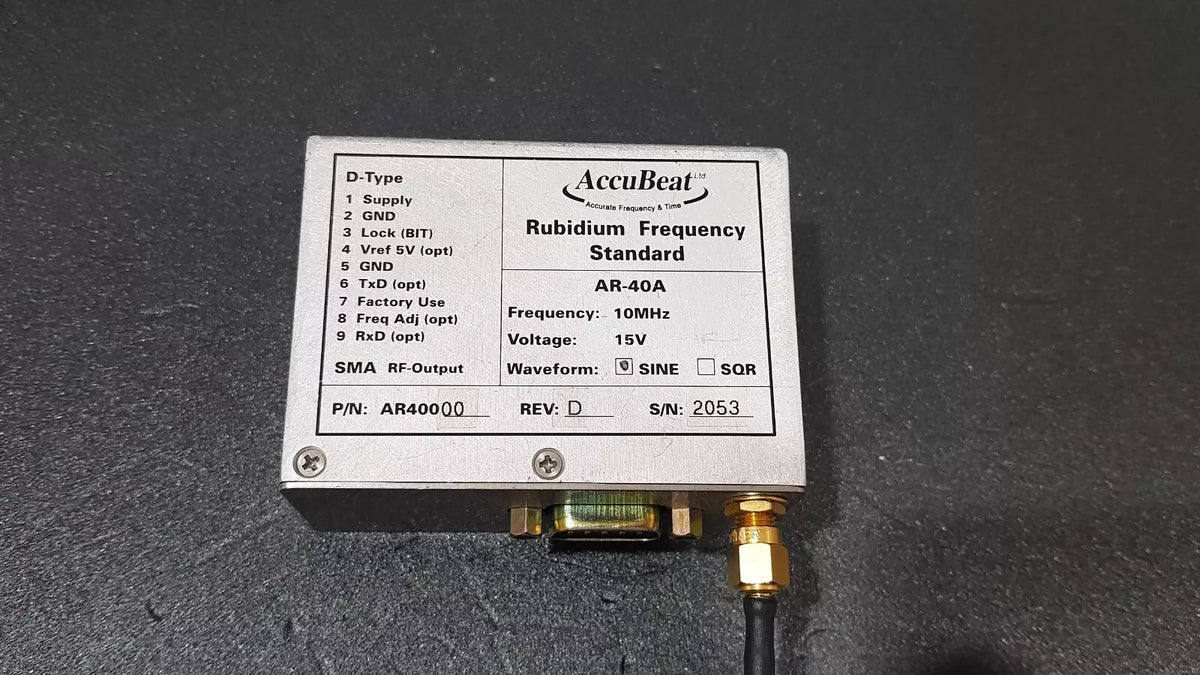 Accubeat AR-40A Rubidium Frequency Standard 10MHz 15V Untested (2053)