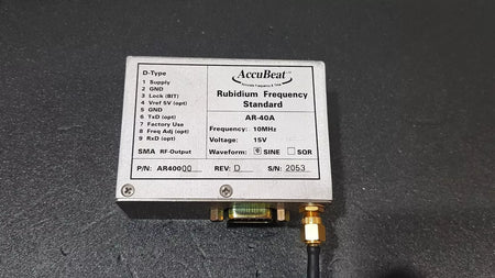 Accubeat AR-40A Rubidium Frequency Standard 10MHz 15V Untested (2053)